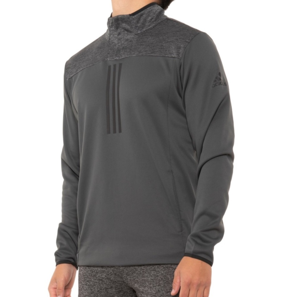 🛑CLEARANCE‼️ 🆕 adidas TI Zip Neck Shirt Gray Sz Medium